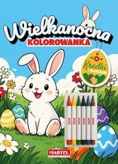 okładka Wielkanocna kolorowanka z kredkami i naklejkami książka | Maciej Ratajczyk