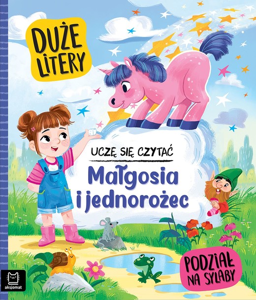 okładka Małgosia i jednorożec. Uczę się czytać. Duże litery. Podział na sylaby książka | Agata Giełczyńska-Jonik