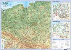 okładka Mapa Polski plansza edukacyjna na ścianę i biurko książka