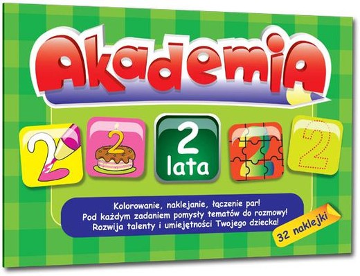 okładka Akademia - 2 lata + 32 naklejki książka | Opracowanie zbiorowe