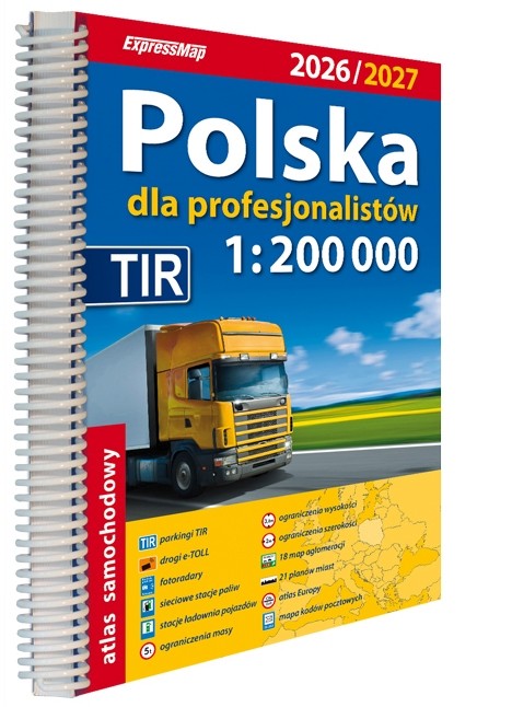 okładka Polska Atlas Samochodowy dla Profesjonalistów 1:200 000 wydanie 2026/2027 książka
