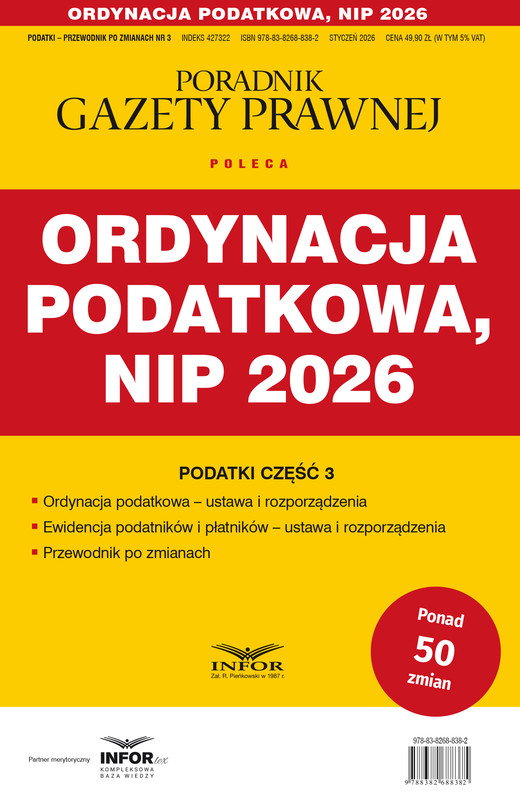 okładka Ordynacja podatkowa, NIP 2026 ebook | pdf | Praca Zbiorowa