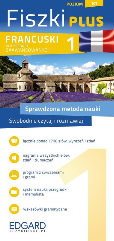 okładka Francuski Fiszki PLUS dla średnio zaawansowanych 1 książka | Wąsowicz Wojciech(red.)