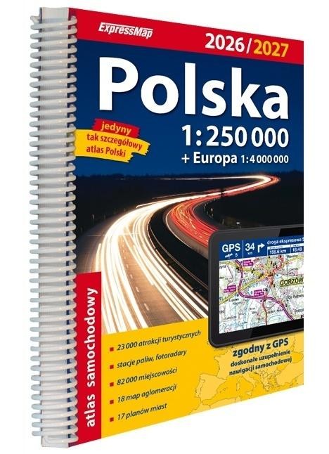 okładka Atlas samochodowy Polska 1:250 000 w.2026/2027 książka | Praca Zbiorowa