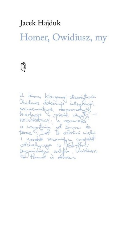 okładka Homer, Owidiusz, my książka | Hajduk Jacek