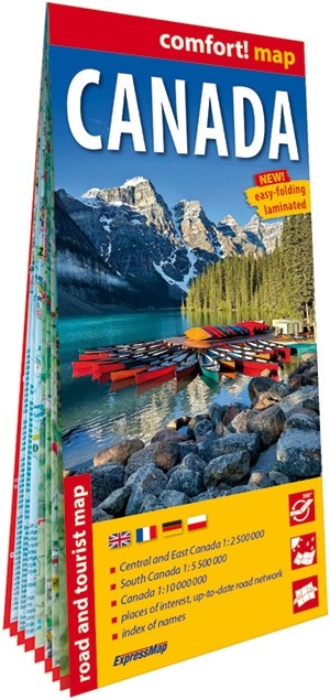 okładka Canada laminowana mapa samochodowo-turystyczna 1:2 500 000 1:5 500 000 1:10 000 000 książka