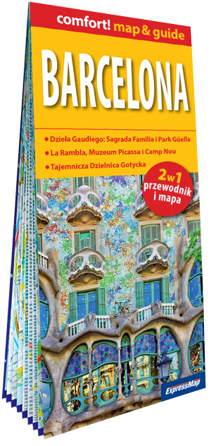 okładka Barcelona laminowany przewodnik i mapa 2w1 książka | Larysa Rogala