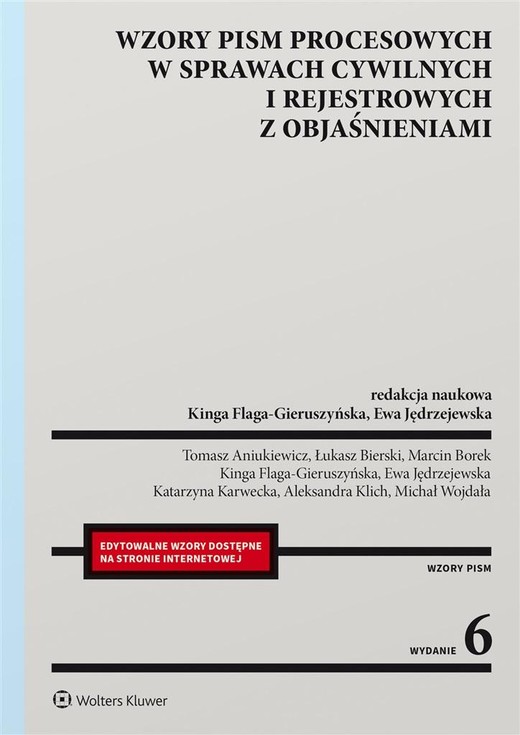 okładka Wzory pism procesowych w sprawach cywilnych... książka | Kinga Flaga-Gieruszyńska(redaktornaukowy)