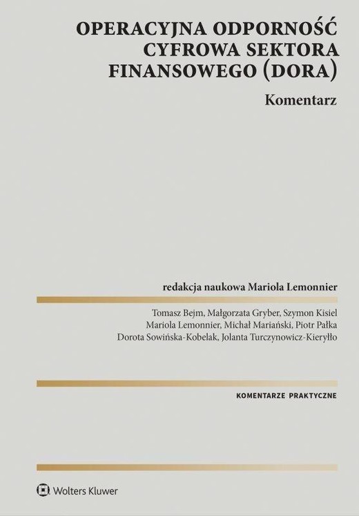 okładka Operacyjna odporność cyfrowa sektora finansowego książka | red. MariolaLemonnier
