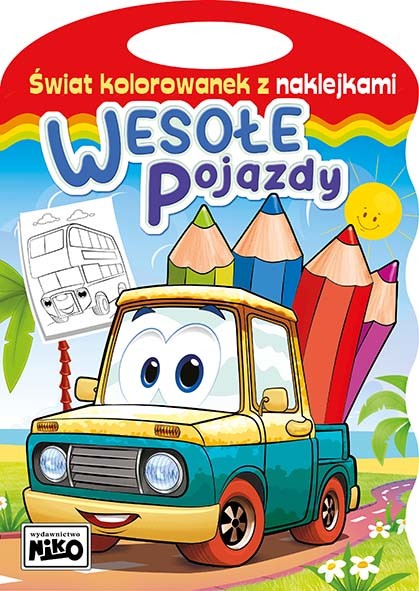 okładka Wesołe pojazdy. Świat kolorowanek z naklejkami książka | Artur Rajch