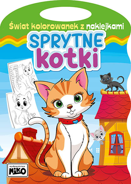 okładka Sprytne kotki. Świat kolorowanek z naklejkami książka | Artur Rajch
