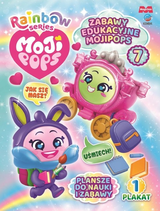 okładka MojiPops. Zabawy Edukacyjne cz.7 + figurka książka | Praca Zbiorowa