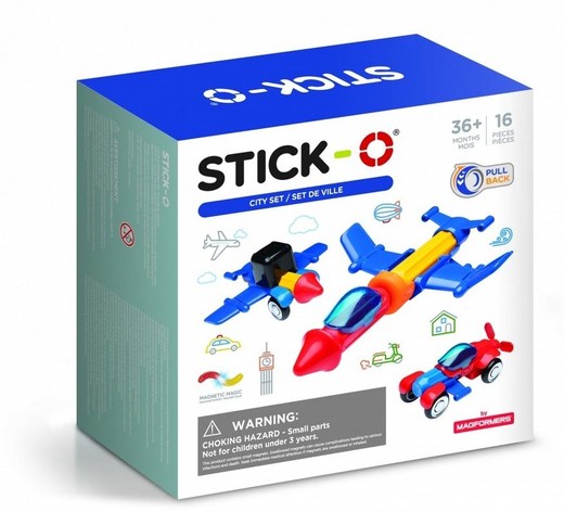 okładka Magformers Stick-O Zestaw miejski 16el książka