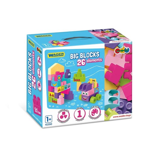 okładka Big Blocks Pink klocki 26el książka