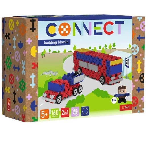okładka Klocki Connect - Autobus / Auto z naczepą M TREFL książka