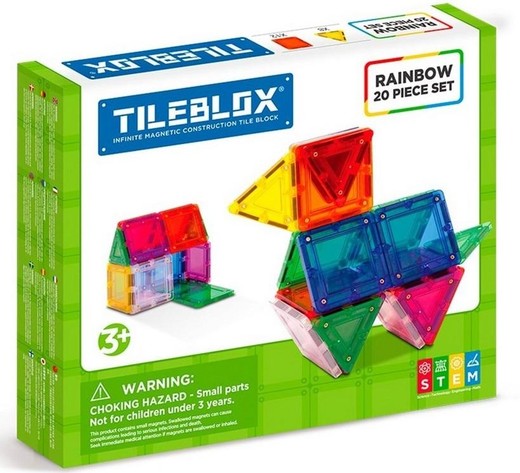 okładka Tileblox zestaw tęczowy 20el książka