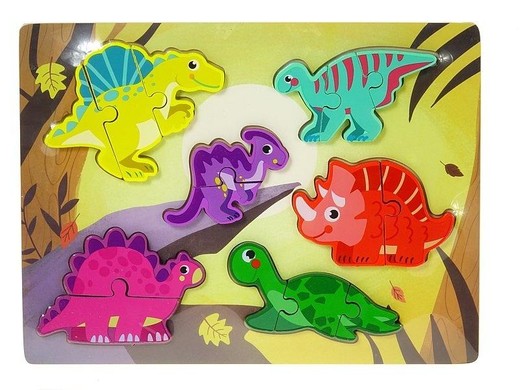 okładka Układanka puzzle dinozaury książka