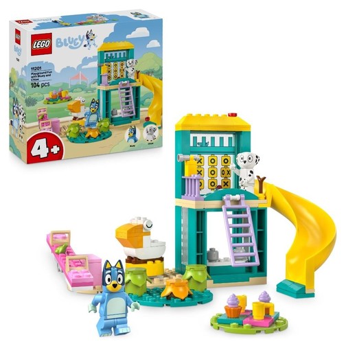 okładka LEGO(R) BLUEY 11201 Blue i Łatko na placu zabaw książka
