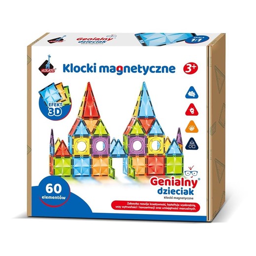 okładka Klocki magnetyczne 60 elementów książka