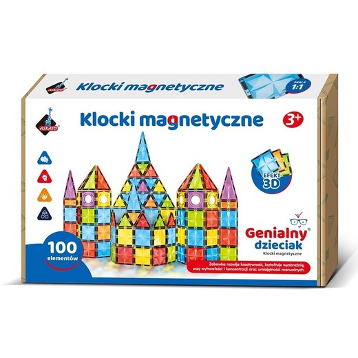 okładka Klocki magnetyczne 100 elementów książka