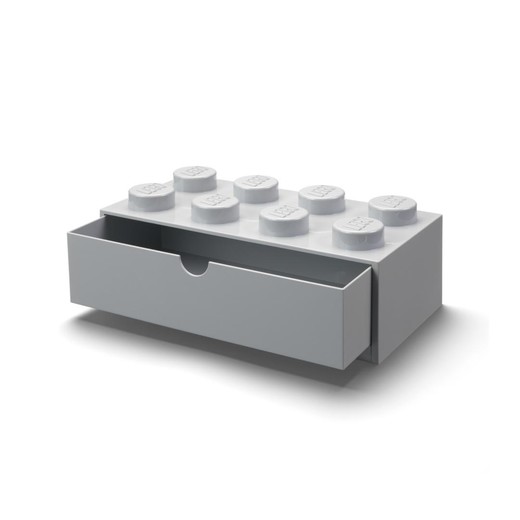 okładka LEGO(R) pojemnik klocek z szufladą ósemka szary jasn książka