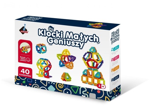 okładka Klocki małych geniuszy geometryczne szczotki 40el książka