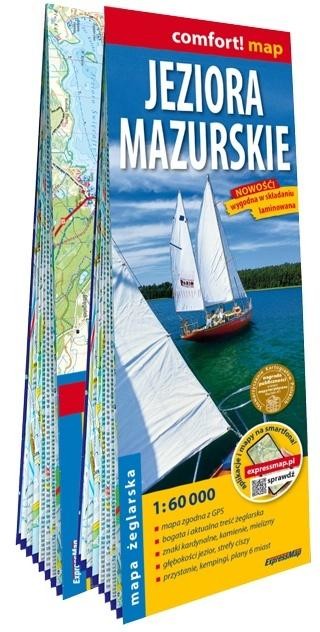 okładka Jeziora Mazurskie; 2-częściowa mapa żeglarska książka | Praca Zbiorowa