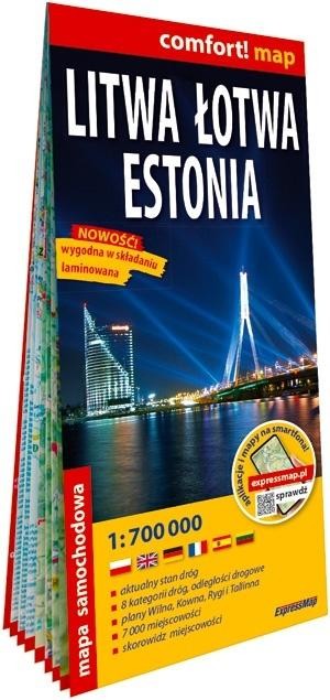 okładka Comfort! map Litwa, Łotwa, Estonia 1:700 000 mapa książka | Praca Zbiorowa