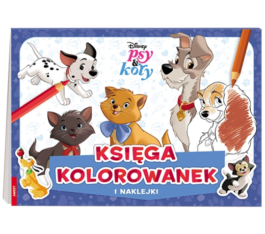 okładka Disney Psy & koty Księga kolorowanek i naklejki BGE-9102 książka | Opracowanie zbiorowe