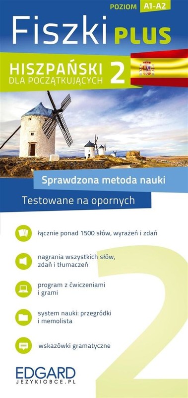 okładka Hiszpański Fiszki PLUS dla początkujących 2 książka | Magdalena Jachowicz