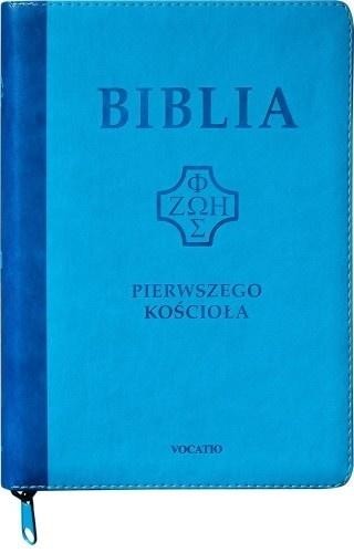 okładka Biblia pierwszego Kościoła z paginat. suwak błękit książka | Praca Zbiorowa