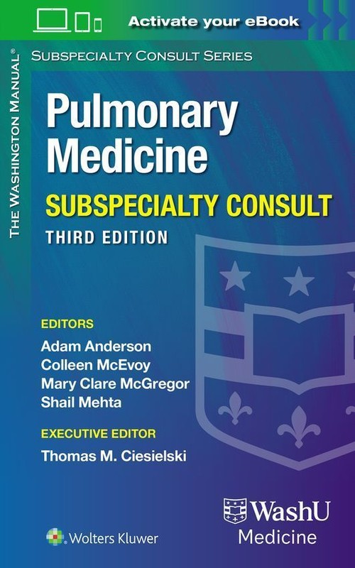 okładka Washington Manual Pulmonary Medicine Subspecialty Consult książka | Adam Anderson