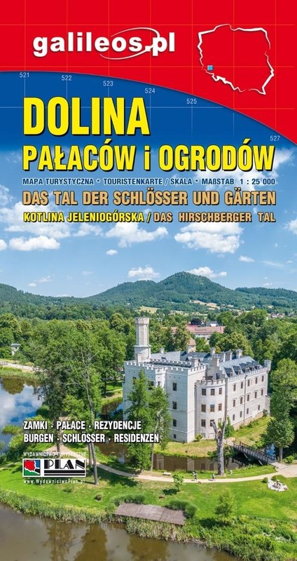 okładka Dolina Pałaców i Ogrodów mapa turystyczna 1:25 00 książka | Praca Zbiorowa