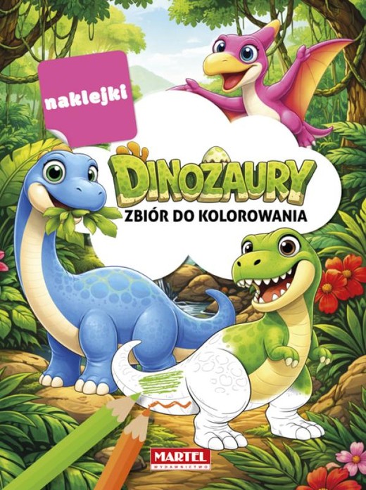 okładka Zbiór do kolorowania z naklejkami Dinozaury książka | Opracowanie zbiorowe