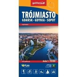 okładka Plan Trójmiasto - Gdańsk - Gdynia - Sopot 1:17 000 książka | Praca Zbiorowa