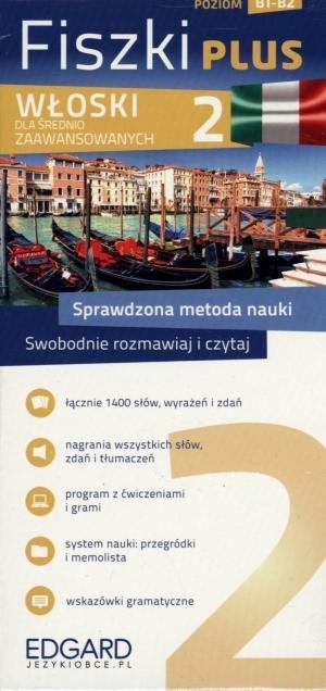 okładka Włoski Fiszki PLUS dla średnio zaawansowanych 2 książka | Praca Zbiorowa