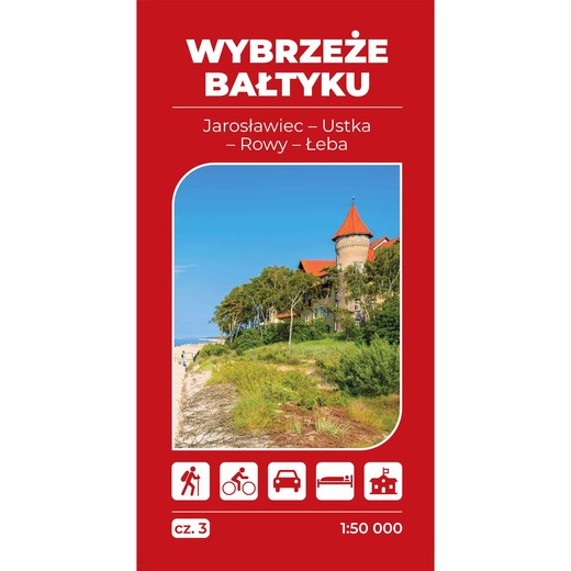 okładka Mapa turystyczna Wybrzeże Bałtyku 3 Jarosławiec Ustka Łeba 1:50 000 książka | Opracowanie zbiorowe