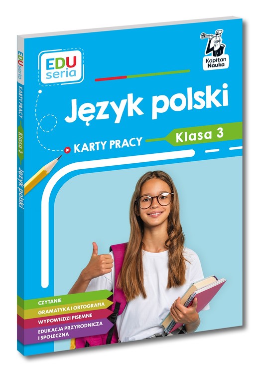 okładka EDUseria. Język polski. Karty pracy. Klasa 3. Kapitan Nauka książka | Kostrzewa Natalia