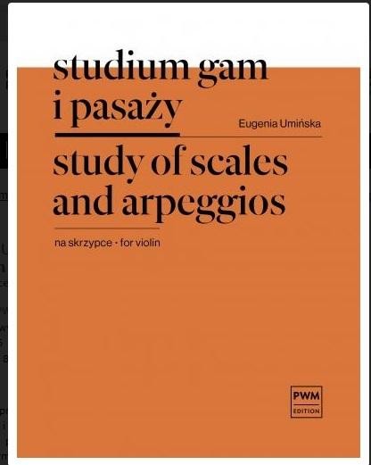 okładka Studium gam i pasaży na skrzypce solo PWM książka | Eugenia Umińska