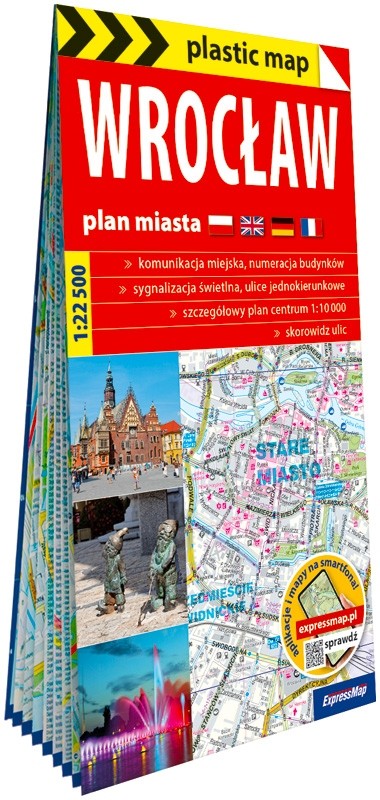 okładka Wrocław foliowany plan miasta 1:22 500 książka | Opracowanie zbiorowe