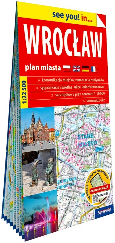 okładka Wrocław papierowy plan miasta 1:22 500 książka | Opracowanie zbiorowe