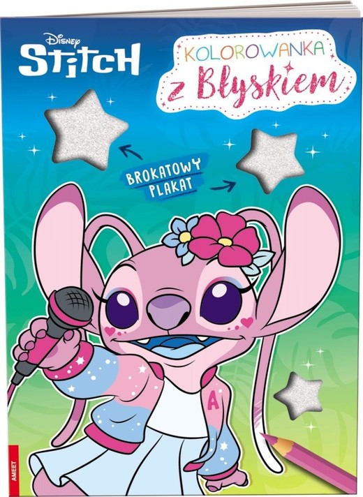 okładka Disney Stitch. Kolorowanka z błyskiem książka | Praca Zbiorowa
