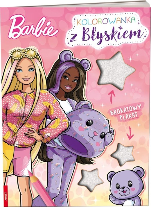 okładka Barbie. Kolorowanka z błyskiem książka | Praca Zbiorowa