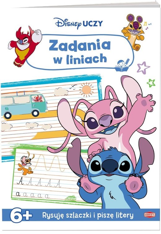 okładka Disney uczy. Stitch. Zadania w liniach książka | Praca Zbiorowa