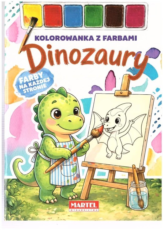 okładka Kolorowanka z farbami Dinozaury książka | Praca Zbiorowa
