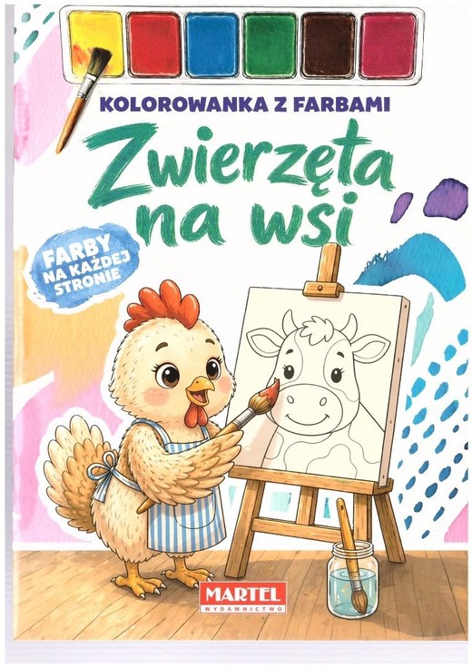 okładka Kolorowanka z farbami Zwierzęta na wsi książka | Praca Zbiorowa