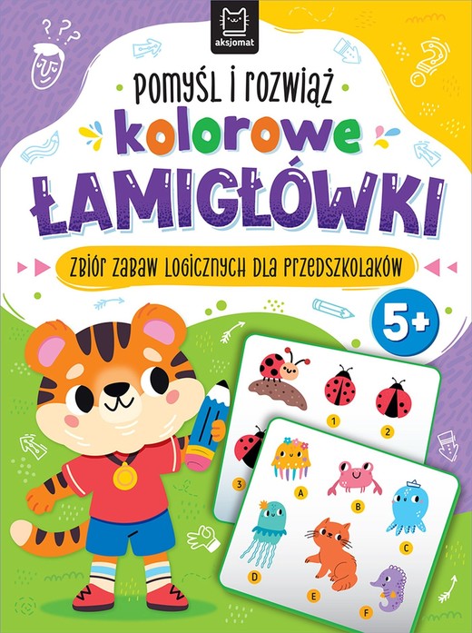 okładka Pomyśl i rozwiąż kolorowe ŁAMIGŁÓWKI. Zbiór zabaw logicznych dla przedszkolaków. Od 5 lat książka | Beata Karlik