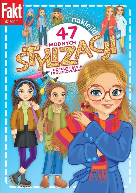 okładka 47 modnych stylizacji do naklejania i kolorowania książka | Praca Zbiorowa