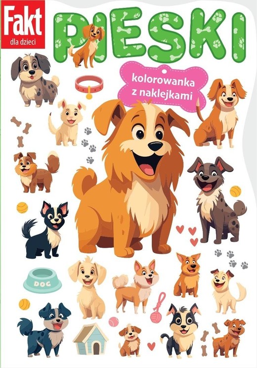 okładka Pieski. Kolorowanka z naklejkami książka | Praca Zbiorowa