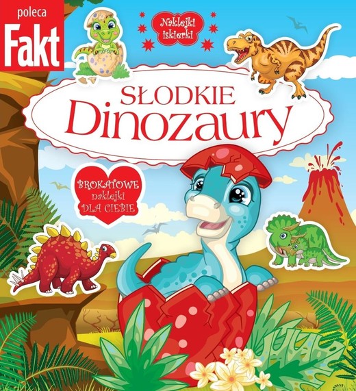 okładka Słodkie dinozaury. Brokatowe naklejki dla ciebie książka | Praca Zbiorowa